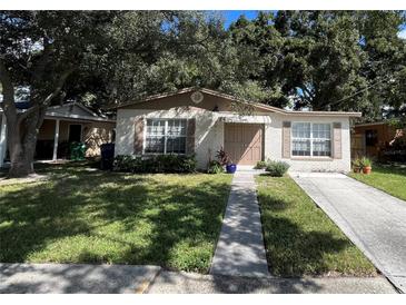 Charming single-story home with a well-manicured front lawn and inviting entryway at 3917 W Iowa Ave, Tampa, FL 33616