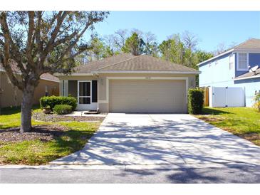 Charming single-story home with a well-maintained lawn and inviting front exterior at 12652 Chenwood Ave, Hudson, FL 34669
