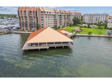 Stunning waterfront condo complex with unique on-the-water lounge, docks, and well-maintained grounds at 634 Edgewater Dr # 744, Dunedin, FL 34698