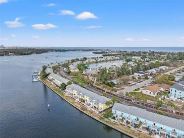 An elevated waterfront view showcases serene waterways and beautiful coastal living at 209 Seahorse Se Dr # D, St Petersburg, FL 33705