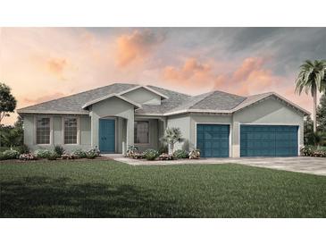 Charming single-story home with a well-manicured lawn and a three-car garage, perfect for modern living at 13298 High Springs Ave, Port Charlotte, FL 33981