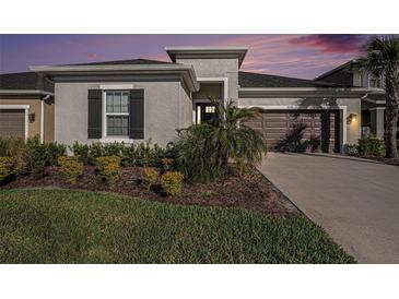 Charming single-story home with well-maintained landscaping and a two-car garage at 33410 Castaway Loop, Wesley Chapel, FL 33543