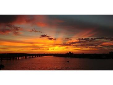 Breathtaking sunset view over the water with vibrant colors and skyline at 6265 Sun Blvd # 806, St Petersburg, FL 33715