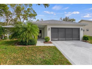 Charming home with a two-car garage, palm tree and well-maintained lawn at 2692 Royal Ridge Dr, Spring Hill, FL 34606