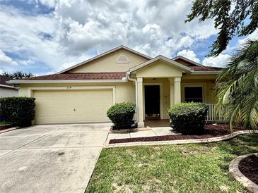 Charming single-story home with a well-manicured lawn and attached two-car garage at 224 Chardonnay Pl, Valrico, FL 33594
