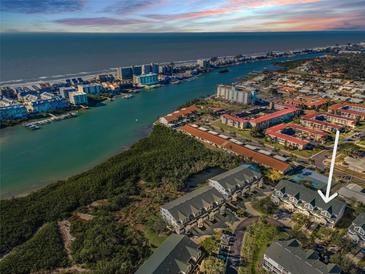 Stunning aerial view of a coastal community with waterfront access and picturesque surroundings at 14723 Seminole Trl, Seminole, FL 33776