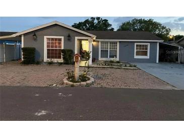 Charming single-story home featuring a neatly paved front yard and well-maintained landscaping at 10106 Wheatley Hills Ct, Tampa, FL 33615