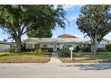 Charming single-story home featuring a well-maintained lawn, mature trees, and a welcoming walkway at 3918 Versailles Dr, Tampa, FL 33634
