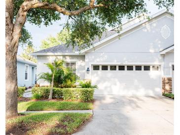 Charming single Gathering home with lush landscaping and a two car garage at 6931 Surrey Hill Pl, Apollo Beach, FL 33572
