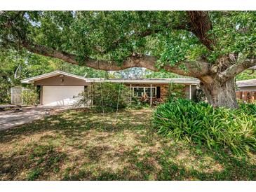 Charming single-story home featuring a large, shady tree and a well-maintained front yard at 1868 Juarez S Way, St Petersburg, FL 33712