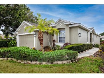 Charming single-story home featuring mature landscaping and a two-car garage at 3726 Rain Tree Ct, Palm Harbor, FL 34685