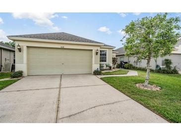 Charming single-story home with well-manicured lawn and two car garage at 5116 Gato Del Sol Cir, Wesley Chapel, FL 33544