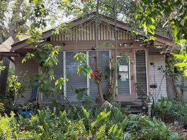 Charming home obscured by lush greenery in a natural Florida landscape at 2451 Quincy S St, St Petersburg, FL 33711