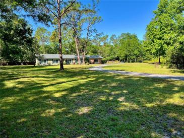 Sprawling front yard leading to a charming single-story home with mature trees providing shade at 4310 Lithia Pinecrest Rd, Valrico, FL 33596
