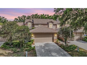 Charming home featuring a two-car garage, a tile roof, and inviting curb appeal at 17537 Fairmeadow Dr, Tampa, FL 33647