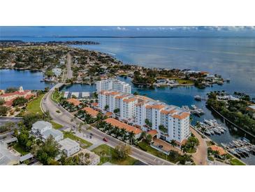 Stunning aerial view of waterfront condos with private boat slips and Gulf access in St. Petersburg, Florida at 1325 Snell Isle Ne Blvd # 607, St Petersburg, FL 33704