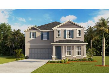 Charming two-story home with a well-manicured lawn and attractive curb appeal at 10573 Farm Hill Ave, Land O Lakes, FL 34638