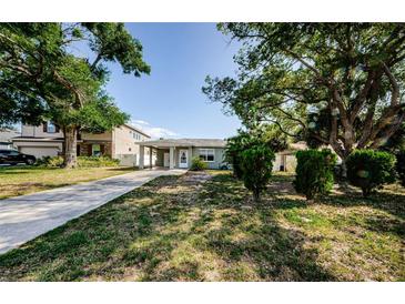 Charming single-story home with a covered carport and mature trees in the front yard at 3216 W Paxton Ave, Tampa, FL 33611