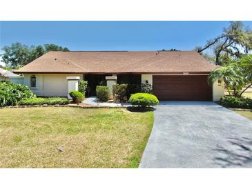 Charming home with a well-kept lawn and mature landscaping, with a two-car garage at 501 Sportsman Park Dr, Seffner, FL 33584