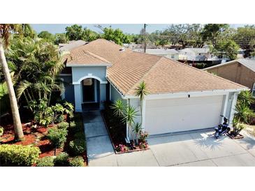 Charming single-story home with manicured landscaping and a two-car garage, offering curb appeal at 6446 Louisiana Ave, New Port Richey, FL 34653