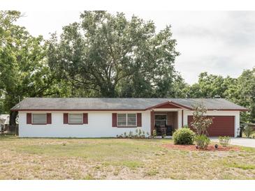Charming single-story home with a well-maintained lawn and complemented by mature trees in a serene setting at 12213 Floral Ln, Thonotosassa, FL 33592