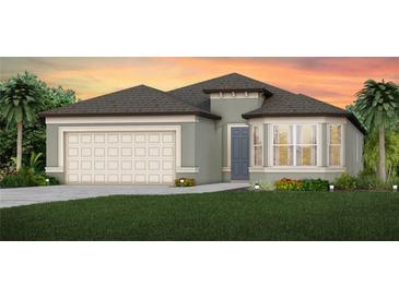 Charming single-Gathering home with a two-car garage, manicured lawn, and beautiful landscaping at 9974 Trellis Vine Way, Parrish, FL 34219