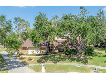 Charming single-Gathering home featuring a well-manicured lawn and mature shade trees in a tranquil suburban setting at 13906 Captains Reef Ct, Tampa, FL 33624