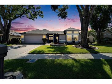 Charming single story home with a manicured lawn and mature trees enhancing the curb appeal at 1910 Elk Spring Dr, Brandon, FL 33511