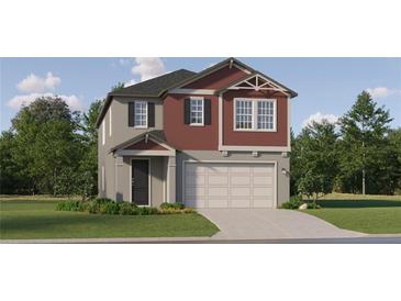Charming two-story home features a two-car garage and nicely landscaped front yard at 11745 E 71St Ter, Palmetto, FL 34221
