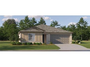 Charming single-story home featuring a two-car garage, well-manicured lawn, and inviting curb appeal at 3712 Forest Path Dr, Plant City, FL 33565