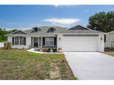 Charming single-story home with a two-car garage and dormer windows at 10101 Langan St, Spring Hill, FL 34608