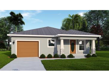 Charming single story home with a one-car garage, well-manicured lawn and tropical landscaping at 1107 Howard St, Clearwater, FL 33756