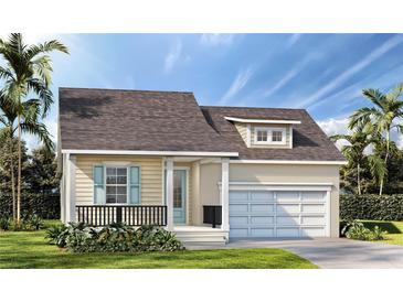 Charming single-Gathering home with a welcoming porch, light blue accents, and a well-manicured lawn at 3700 Rocky Island Rd, New Port Richey, FL 34655