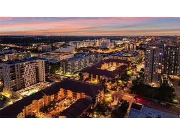 Stunning aerial view of the cityscape at dusk showcasing the vibrant urban community at 470 3Rd S St # 602, St Petersburg, FL 33701