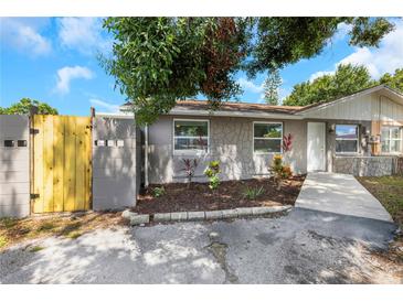 Charming single-story home with stone accents and well-maintained front yard landscaping at 8805 Plum Grove Ct, Tampa, FL 33634