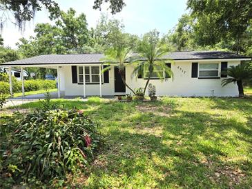 Charming single-story home featuring a well-maintained lawn, mature trees, and a welcoming exterior at 6317 Buster Dr, Tampa, FL 33619