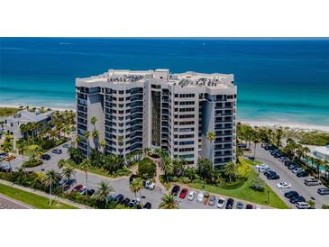 Stunning beachfront condo building with lush landscaping and beautiful ocean views at 1600 Gulf Blvd # 514, Clearwater Beach, FL 33767
