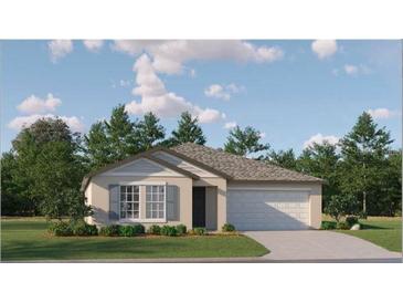 Charming single-story home with a well-manicured lawn and inviting front entrance at 10331 Gentle Rain Dr, Land O Lakes, FL 34638