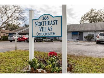 Northeast Villas Condominium complex features well-maintained landscaping and convenient parking at 366 47Th N Ave # 3, St Petersburg, FL 33703