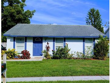 Charming single-story home with a well-manicured lawn and vibrant landscaping at 16011 Saddle Creek Dr, Tampa, FL 33618