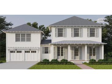 Charming two-story home with white siding, gray roof and shutters, and a welcoming front porch at 116 24Th S Ave, St Petersburg, FL 33705