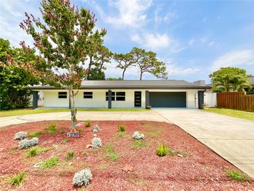 Charming single-story home with a well-manicured front yard and a spacious driveway at 1290 Michigan Blvd, Dunedin, FL 34698