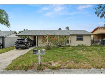 Charming single-story home with a well-maintained lawn and mature landscaping at 4150 Pecos Dr, New Port Richey, FL 34653