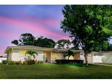 Charming home boasts lush green lawn, mature landscaping, and a welcoming facade at 6573 20Th N St, St Petersburg, FL 33702