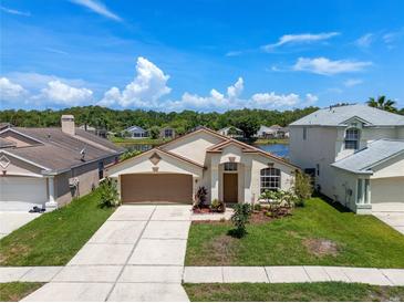Charming single-story home with landscaped front yard and attached two-car garage at 10205 Charleston Corner Rd, Tampa, FL 33635