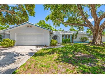 Charming single-story home with a well-maintained lawn and mature trees offering shade at 1211 Stony Brook Ln, Dunedin, FL 34698