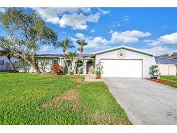 Charming single-story home with a two-car garage, lush lawn, and mature trees offering shade at 5925 18Th Ne St, St Petersburg, FL 33703