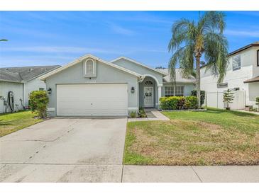 Charming single-story home featuring a well-manicured lawn and an attached two-car garage at 11222 Clayridge Dr, Tampa, FL 33635