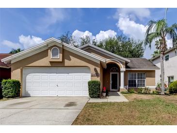 Charming single-story home with a well-manicured lawn and attached two-car garage at 11641 Branch Mooring Dr, Tampa, FL 33635