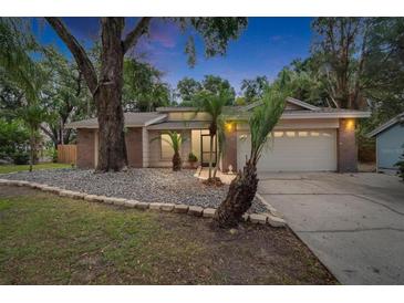 Charming single-story home featuring a well-maintained lawn and attached two-car garage at 1613 Long Pond Dr, Valrico, FL 33594